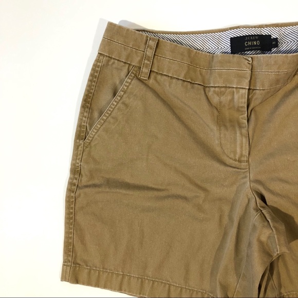 J. Crew Chino Tan/Khaki Low Rise Cotton Shorts - Picture 3 of 8